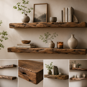Natural Wood Wall Shelf
