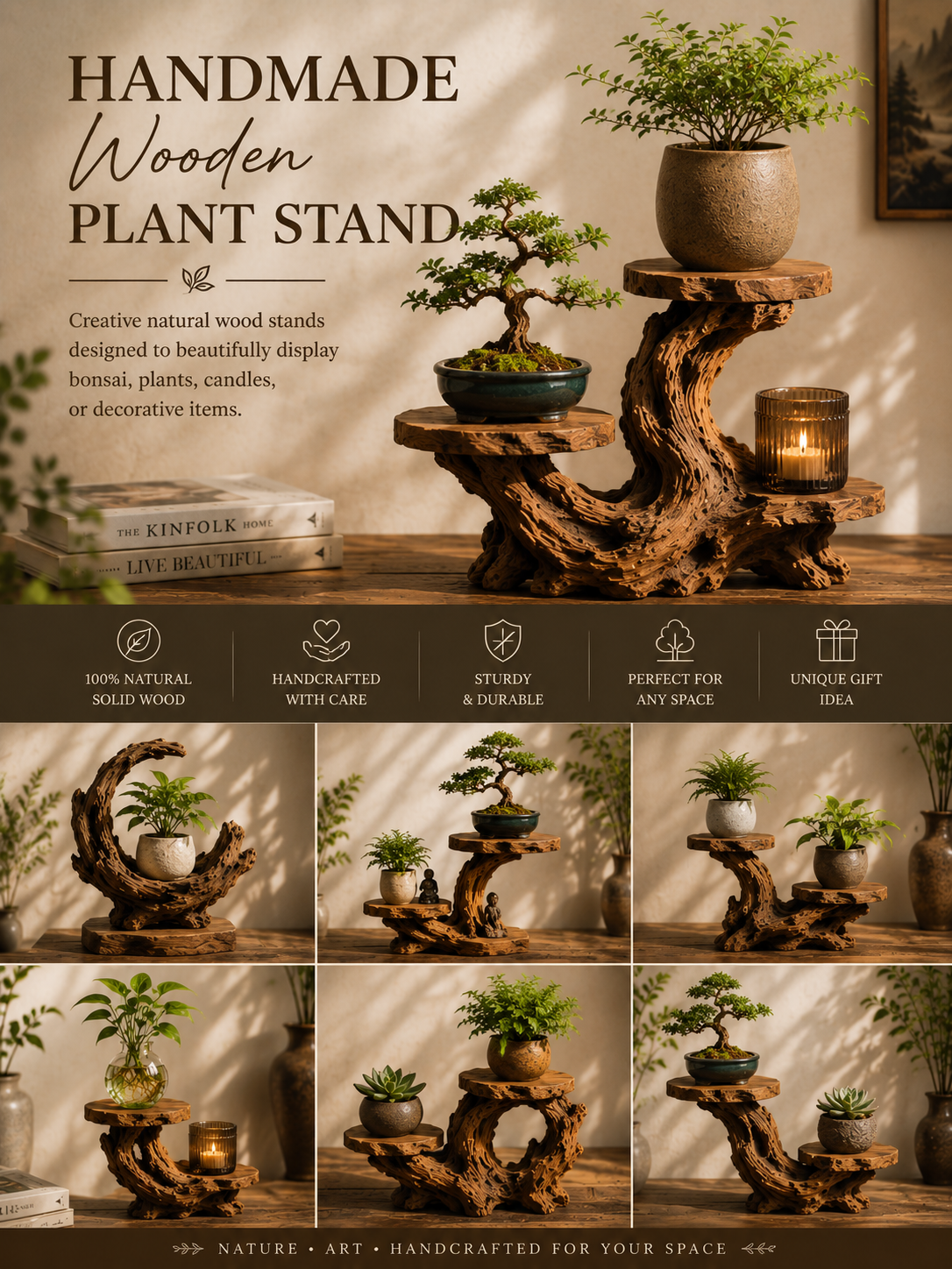 Handmade Wooden Plant Stand